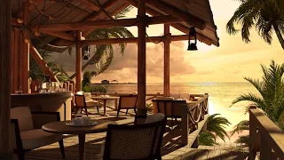 Bossa Nova Sunset Coffee Shop with Relaxing Summer Ocean Waves & Bossa Nova Jazz Music