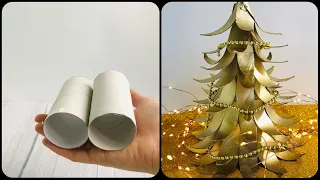 Simple Christmas Decor with toilet paper rolls and paper cups