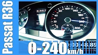 VW Passat R36 Acceleration 3.6 V6 FSI FAST! 0-240 km/h LAUNCH CONTROL