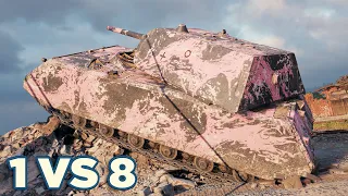 Maus • Tough Battle in a 1 vs 8 Situation )) World of Tanks