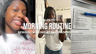 realistic morning routine| productive, waking up at 4am , school work