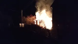 Пожар в деревне.