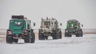 Вездеход ПЕТРОВИЧ на посадке спускаемого аппарата космического корабля СОЮЗ ТМА 18М. 2 марта 2016.