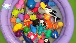 Fun Sea Animal Toys For Kids In Water| Learn Sea animal names and One line facts| Aquatic Animals