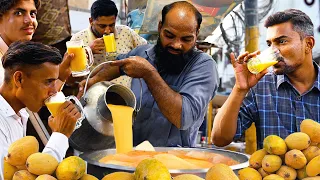 Hardworking Man Making Mango Juice 🥭 Summer Drink Ice Mango Milkshake | Street Food Pakistan