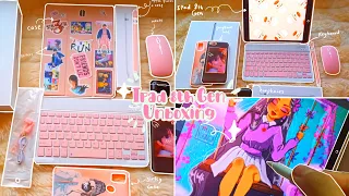 ASMR unboxing iPad 8th generation + apple pencil✨ & smart keyboard and mouse 🤍 (w/ accessories!! 🦋