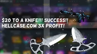 How to get a KNIFE from $20!!! 3x Profits | CS:GO Gambling Hellcase.com