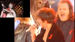 Queen feat Liza Minnelli and Zucchero "We are the Champions" at the Freddie Mercury Tribute Concert