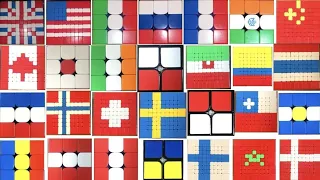 All Countries Flags on Rubik's Cube