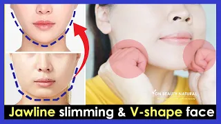How to make Jawline slimming, V shape face, Slim face with Face Exercises and Massages.