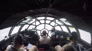 Boeing B-29 Superfortress 'Fifi' - Landing at Oshkosh, WI - Airventure 2016 - Cockpit View