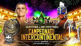 WWE Crown Jewel 2022 Gunther vs Rey Mysterio Official Match Card HD