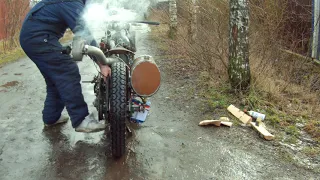 Паровой мотоцикл.  Крайний тест. Steam motorcycle. Extreme test.