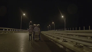 Крымский мост: тестирование ночного освещения