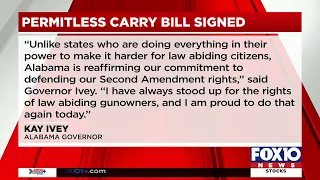 Gov  Kay Ivey signs permitless carry into law