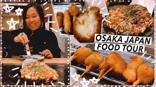 Osaka Japan Street Food Tour | Dotonbori & Shinsekai | Travel Vlog