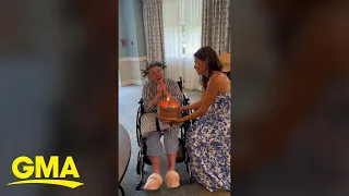 Grandma celebrates 100th birthday after going viral for reaction to turning 100 l GMA