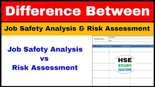 Difference Between Job Safety Analysis and Risk Assessment | Job Safety Analysis vs Risk Assessment