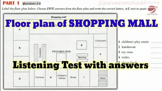 Floor plan of shopping mall (IELTS LISTENING TEST) | LATEST LISTENING TEST