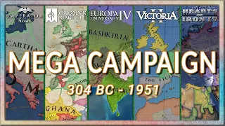 Imperator: Rome [Barbaricum] to CK3 to EU4 to Vic2 to HOI4 - Mega Campaign Timelapse - 304BC to 1951
