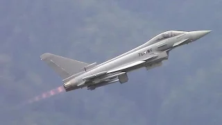 Austrian Air Force Eurofighter Typhoon intercepting a C-130 "Hercules"