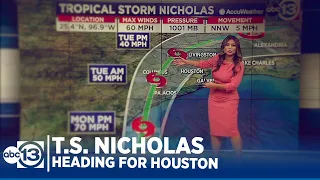 Tropical Storm Nicholas strengthens overnight. Heads for Houston