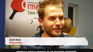 Ormeau Table Tennis Club & Mary Peters Trust World Record