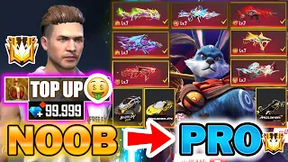 100.000💎Free Fire new account to *PRO* LEVEL MAX - look how it became part 7 😱🔥