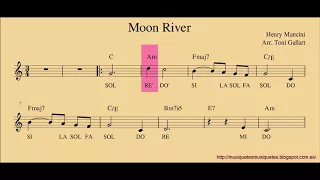 Moon River. Partitura + playback per a flauta. SÍ melodia. C instruments.