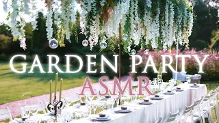 Garden Party ASMR Ambience : No Loop Scenes | Beautiful Relaxing Atmosphere | Flowers, Music, Luxury