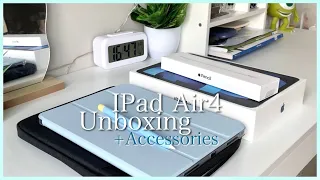 UNBOXING Ipad Air4 (sky blue☁️) + Accessories📦📽แกะกล่องไอแพด | swrtryy