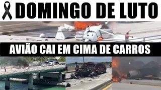 DOMINGO DE LUT0: AVIÃO CA1 em cima de PONTE, atinge carro e TRISTE notícia chega
