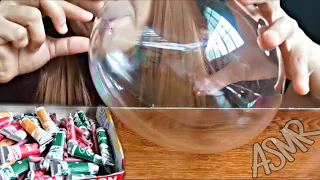 ASMR PLASTIC BALLOONS WITH STRAW BLOW UP BUBBLE | SQUISHY FUN TOY