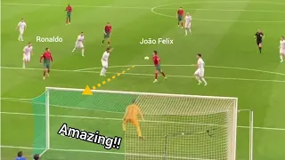 João Felix Amazing shoulder pass to Cristiano Ronaldo!!🇵🇹😲⚽