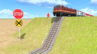 Trains vs Unfinished Railway – Live Train Accident On Unfinished Railroad Track | Train Simulator