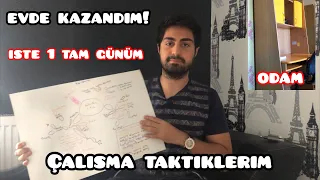 EVdeki Bir Günüm! Evde Çalışarak İlk 30'a Girdim! Çalışma Taktiklerim, Odam, Günlük Rutinlerim #yks