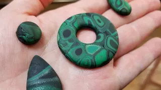 DIY Faux Malachite/ Extrusion Cane