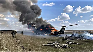 10 minutes ago! Russian flagship helicopter K-52 shot down by Ukrainian air defense system