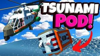 Surviving a MASSIVE WAVE in a NEW Tsunami Pod in Stormworks Multiplayer!