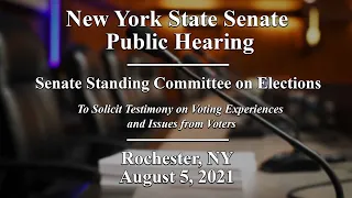 NYS Senate Public Hearing: Testimony on voting experiences and issues from voters - 08/05/21