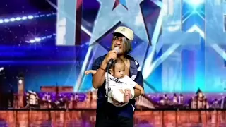 Strange baby join in singing she's gone makes simon cry/American got talent 2023.#agt #gembel