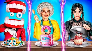 ¡Desafío de Cocina Abuela VS Caine VS Merlina!