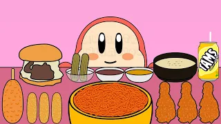 Kirby Animation - CHEESE HAMBURGER CHEESE STICK MUKBANG Complete Edition #kirby #waddledee