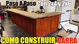 Como Construir Una Barra de Madera Con 2x4 y 2x6 Fácil y Sencillo | Frank El Handyman Hazlo Tu Mismo