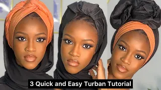 3 QUICK AND EASY TURBAN TUTORIAL USING RAWSILK