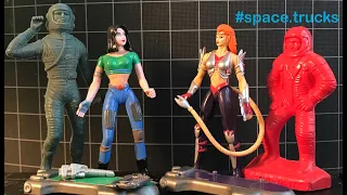 "Flash Gordon" (1996) Dale Arden & Princess Thundar Action Figures by Playmates, and Their Escorts