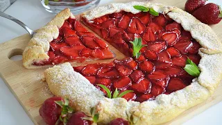 БЫСТРАЯ летняя ВЫПЕЧКА 🥰Галета с клубникой🍓 | Biscuit with strawberries