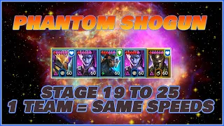 1 TEAM CLEARS PHANTOM SHOGUN STAGE 19 TO 25 WITH THE SAME SPEEDS!