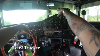 Truck Driver's View/ Shifting a twin stick/ 13 speed
