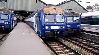 Départ d'une VB2N + BB27300 de Paris Saint-Lazare pour Gisors sur le Transilien J